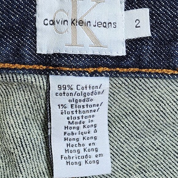 Calvin Klein Womens Low Rise Bootcut Jeans Size 2 Stretch Denim Dark Wash New - Picture 4 of 10